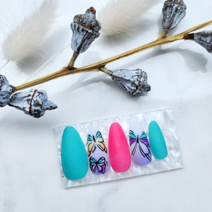 Press-on nails "Tropical Butterfly Kiss"