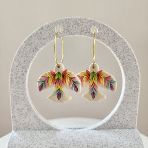 "Rainbow Bird" Handmade Polymer Clay Earrings