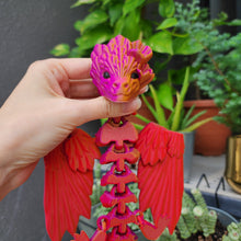 Load image into Gallery viewer, Flexible Rainbow Dragon – 3D Printed Articulated Toy Accessory