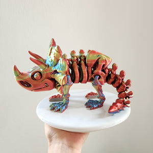 3D-printed cyber-triceratops skeleton