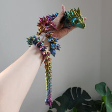 Load image into Gallery viewer, Rainbow Articulated Dragon – 3D Printed Flexible Fantasy Toy Decor