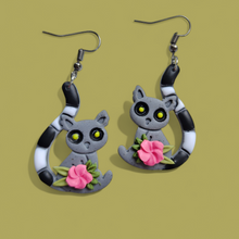 Load image into Gallery viewer, &quot;Lemur Charm&quot; Handmade Polymer Clay Earrings