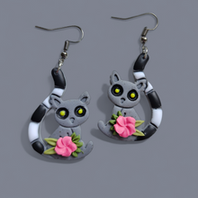 Load image into Gallery viewer, &quot;Lemur Charm&quot; Handmade Polymer Clay Earrings