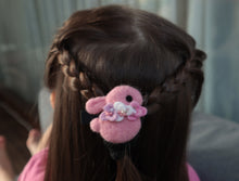 Load image into Gallery viewer, Wool felted flower Pink bunny hair clip baby kids hair accessories