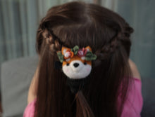 Load image into Gallery viewer, Wool felted flower Fox hair clips baby kids hair accessories