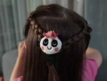 Load image into Gallery viewer, Wool felted flower Panda hair clip baby kids hair accessories