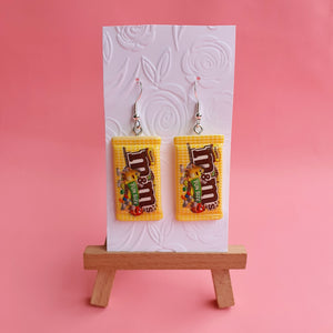 M&M candy earrings