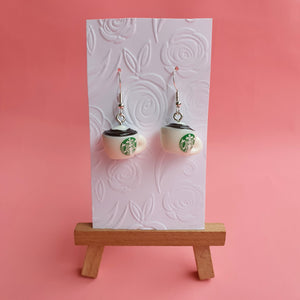 Coffee cup novelty earrings