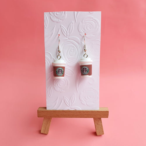 Coffee cup novelty earrings