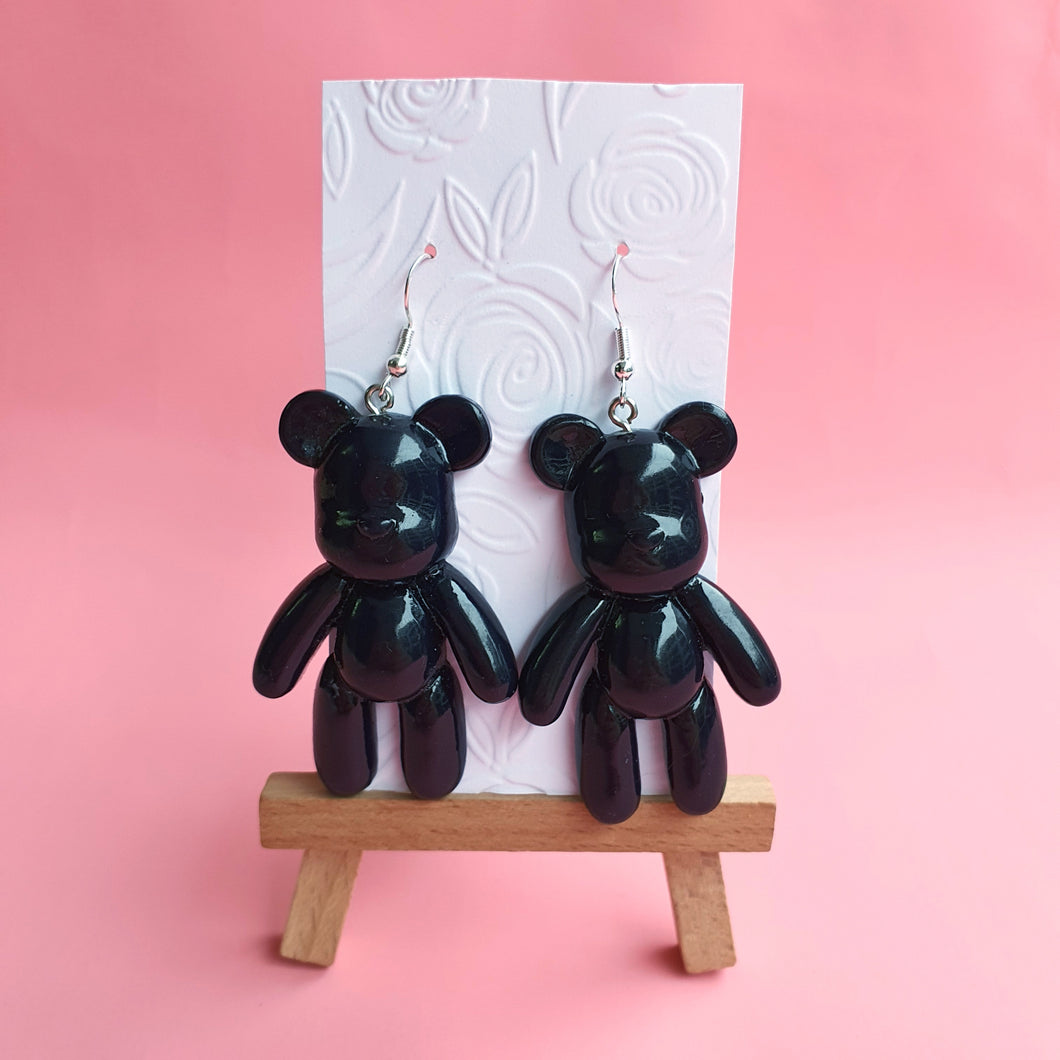 Black bear novelty earrings