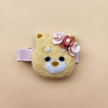 Load image into Gallery viewer, Wool needle felted Bear hair clip or Headband or Brooch