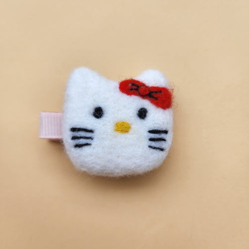 100% wool Needle felted Kitty Hair clip/brooch