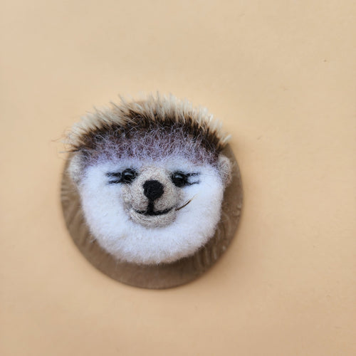 Needle felted Hedgehog hair clip or brooch