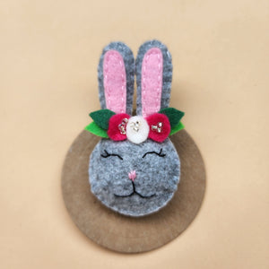 100% wool Needle felted Bunny Hair clip/Brooch