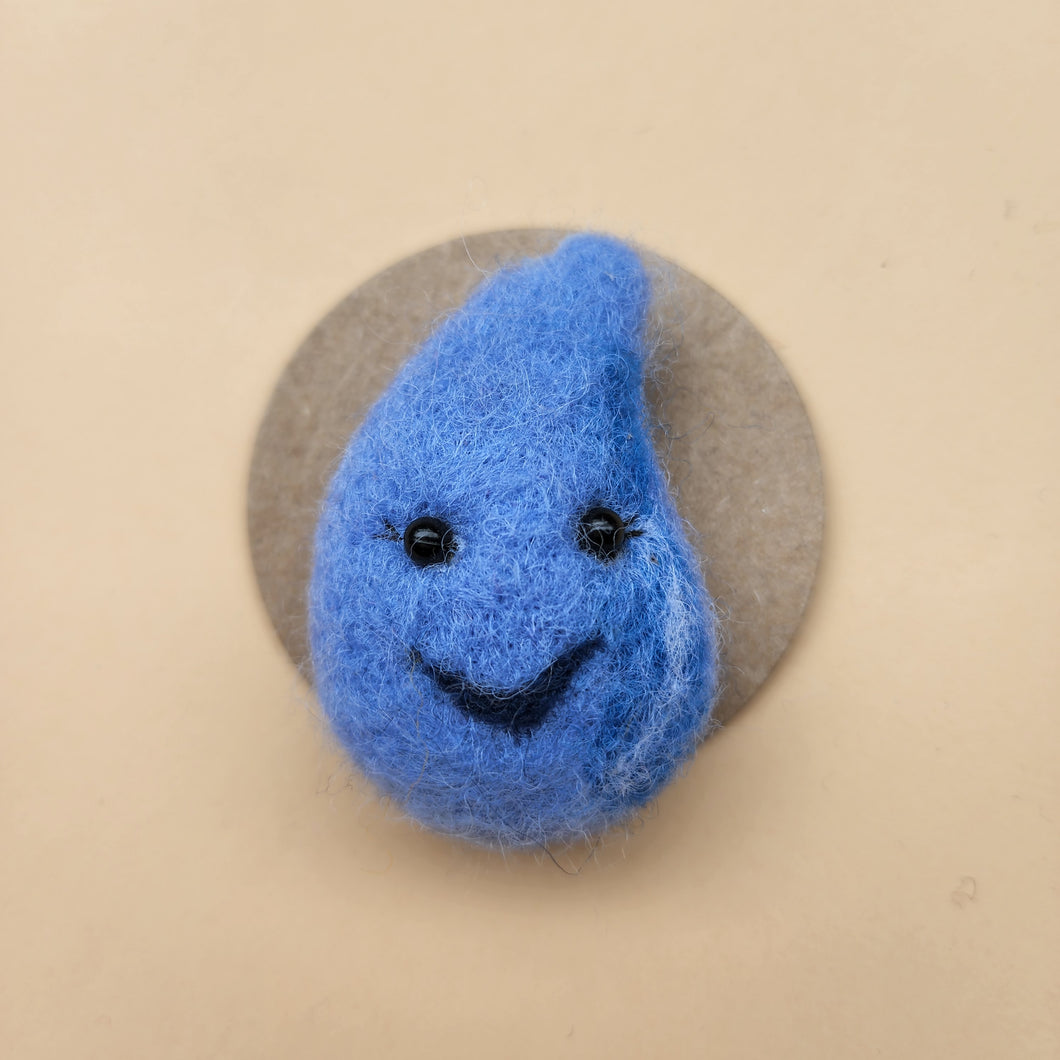 100% wool Needle felted Drop brooch