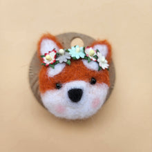 Load image into Gallery viewer, Wool felted flower Fox hair clips baby kids hair accessories