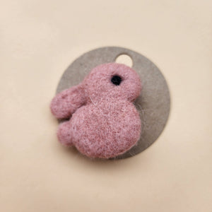 Wool felted Peach bunny hair clip baby kids hair accessories