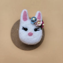 Load image into Gallery viewer, 100% wool Needle felted Bunny Hair clip