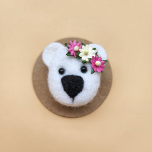 Wool needle felted Bear hair clip or Brooch