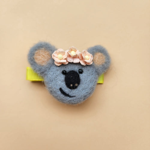 100% wool Needle felted Koala Hair clip/Brooch