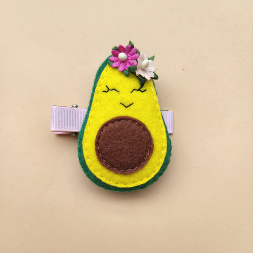 Felted Avocado Hair clip/brooch