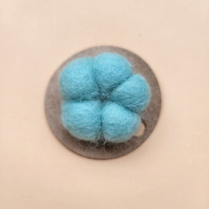 100% wool Needle felted Cotton Hair clip/brooch