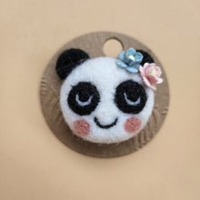 Load image into Gallery viewer, Wool felted flower Panda hair clip baby kids hair accessories