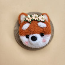 Load image into Gallery viewer, Wool felted flower Fox hair clips baby kids hair accessories