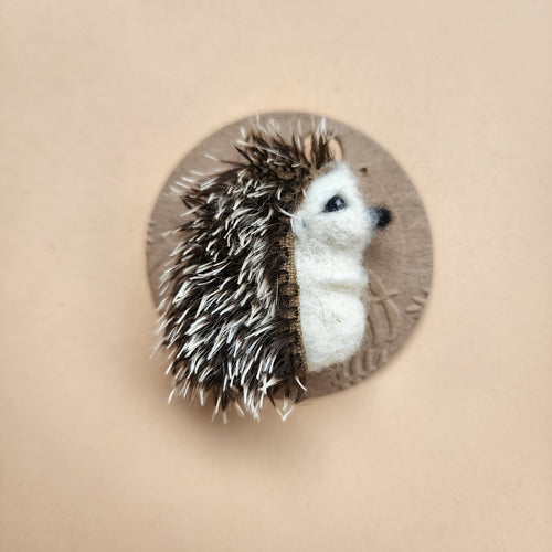 Needle felted Hedgehog hair clip or brooch