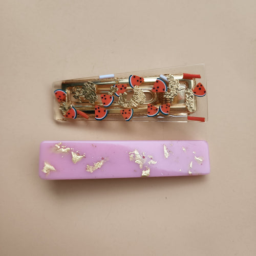 Resin hair clips set of 2 pcs