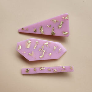 Resin hair clips set of 3 pcs