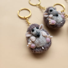 Load image into Gallery viewer, Needle felted Hedgehog keychain