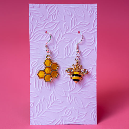 Cute Honey and Bee novelty earrings