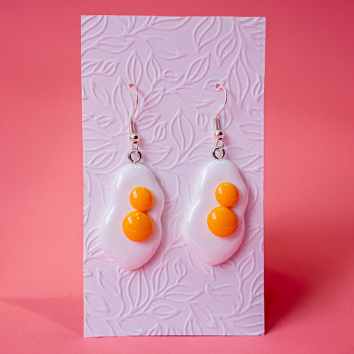 Egg sunny side up earrings