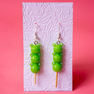 Frog stick earrings