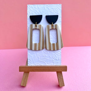 Resin "White stripe" earrings